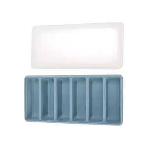 Unique Bargains Ice Tray 6-Cavity Long Bar Ice Mould with Lid Rectangle Hand Wash Only Silicone 9.45"x4.45"x1.50" 1 Pc - 1 of 3