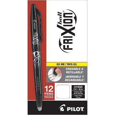 Pilot Frixion Ball Erasable Gel Pens Fine Point Black 12/Pack (56275-PK12)