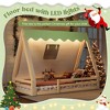 Okak Twin/Full House-Shaped Floor Canopy Beds with Tent & Light Decor,Solid Wood Bed Frame for Kids,Teens,No Spring Box Needed - 3 of 4