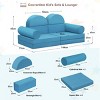 INFURNIC Sofas 10 Pieces Modular Kids Play Sofa Versatile Convertible Design for Playroom Bedroom Fun, Blue, 56"*28"*26" - 4 of 4