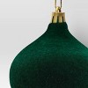 Christmas Onion Shaped Flocked Dark Green Ornament with Tassle - Wondershop™ - 3 of 3