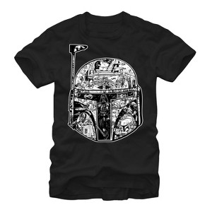 Men's Star Wars Boba Fett Helmet Movie Scenes T-Shirt - 1 of 4