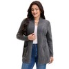 Agnes Orinda Women's Plus Size Lightweight Knit Open Front Long Sleeve Cardigans - 2 of 4