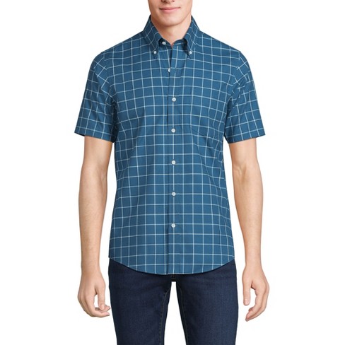 Lands' End Men's Short Sleeve No Iron Twill Shirt - Medium - Evening ...