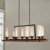 42" x 14" x 35" Baneli Kitchen Island Chandelier with Clear Glass Shade Black - Warehouse Of Tiffany: ETL Listed, Metal Body - 3 of 3