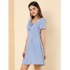 Allegra K Women's Printed Summer Casual Square Neck Short Sleeve Fit and Flare Dress - 2 of 4