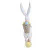 15.5 Inch White Bunny With Basket Tall Figurine Eggs Rustic Figurines - 2 of 3