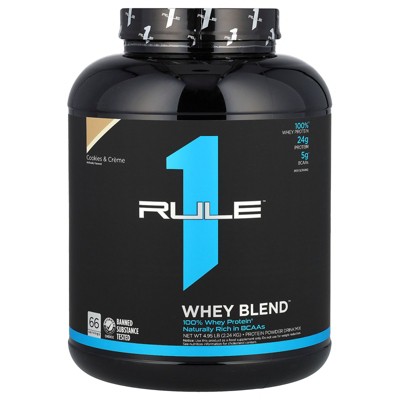 Rule One Proteins Whey Blend, Protein Powder Drink Mix, Cookies & Creme, 4.95 lb (2.24 kg)