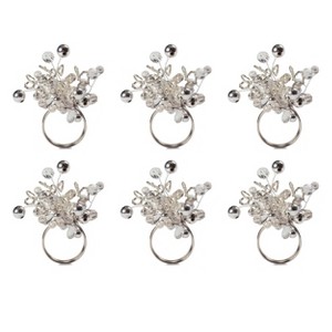 DII Multibead Napkin Ring Set of 6, Gold - 1 of 4
