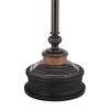 Kathy Ireland Sonnett Vintage Rustic Floor Lamp with Black Riser 68" Tall Bronze Metal Faux Marble Ivory Linen Bell Shade for Living Room Bedroom Home - 4 of 4