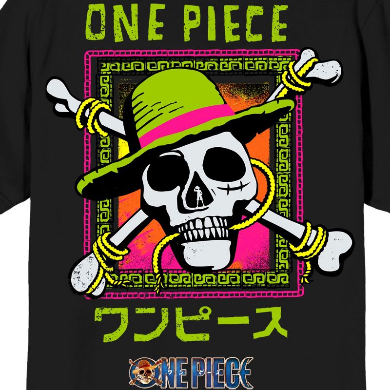 One Piece Live Action Straw Hat Pirates Logo Crew Neck Short Sleeve Black Men's T-shirt, 4 of 5