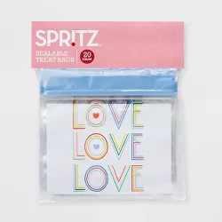 20ct Plastic 'Love' Sealable Treat Bags - Spritz™