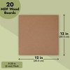 Bright Creations 20 Pack 12x12 MDF Boards, 1/4 Thick Wood Panels for DIY Arts and Crafts, Painting, Engraving - 4 of 4