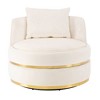 CAVINAS 360 Degree Swivel Chair, Velvet Accent Chair, Modern Upholstered Barrel Chair with Seat Cushion for Living Room, Bedroom, Office, Apartment - 3 of 4