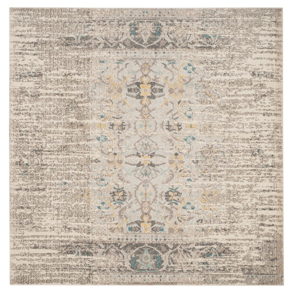 6'7inx6'7in Gray Solid Loomed Square Area Rug - Safavieh