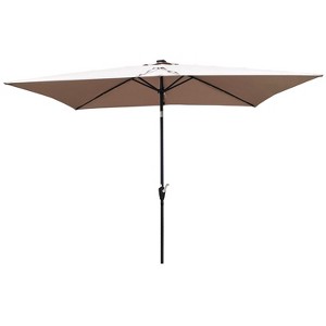 CAVINAS 10x6.5 FT Rectangle Beach Style Patio Umbrella Lights for Evenings, Sandproof Tan Shade for Garden (Base Sold Separately) - 1 of 4