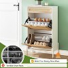 2 Flip Drawers Shoes Storage Cabinet Rattan Shoe Organizer with Metal Legs Freestanding Narrow Shoe Rack Cabinet for Entryway - 4 of 4