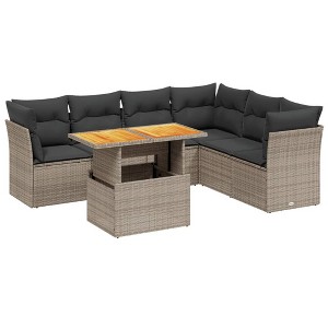 vidaXL Garden Sofa Set Gray - 1 of 4