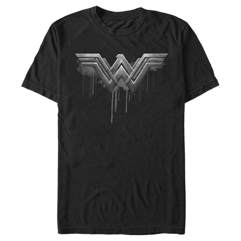 Men's Zack Snyder Justice League Wonder Woman Silver Logo T-Shirt, 1 of 6