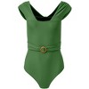 VENUS Womens Natural Belted One-Piece - 3 of 3