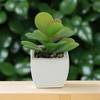 Unique Bargains Artificial Plants Ceramic Pot 2.01"x2.01"x5.51" 1 Pc - 2 of 4