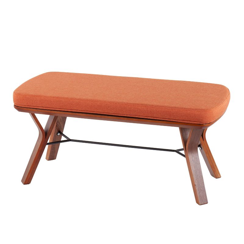 42&#34; Folia Bench Polyester/Wood Walnut/Orange - LumiSource, 4 of 11