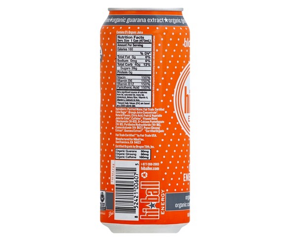 Hi-Ball Energy Organic Blood Orange Energy Drink - 16oz