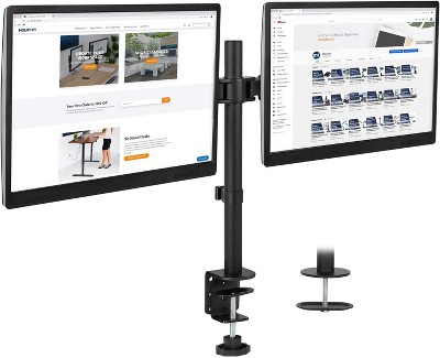 ErgoFlex Black Steel Dual Monitor Desk Mount, Full-Motion 19"-32"