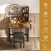 GDFStudio Thorn Rustic Mirror Vanity Set with Adjustable LED, Power Outlet, 2 Drawers and Open Shelves - 4 of 4