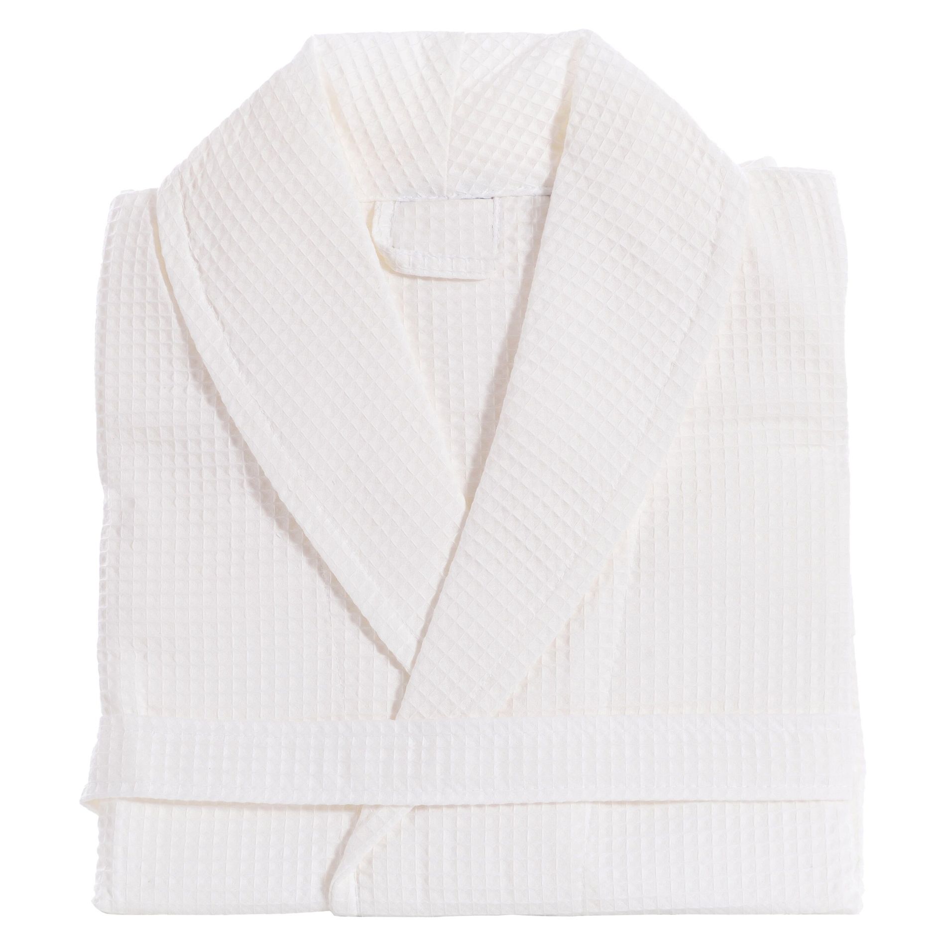 L/XL Waffle Weave Unisex Bathrobe White - Linum Home Textiles