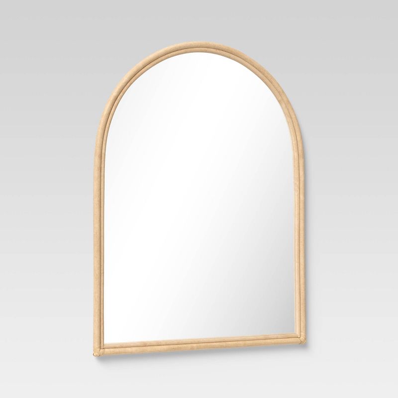 22&#34; x 28&#34; Natural Rattan Mirror with Wrapping - Threshold&#8482;, 3 of 4