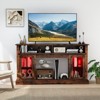 Tangkula TV Stand w/LED Lights & Remote Control Storage Cabinets & Adjustable Shelves - 2 of 4
