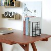 Sriracha Book Ends Heavy Duty, Decorative Black Bookends for Shelves, Window Lattice Design - 3 of 3