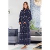 ADR Women's Long Robe, Fleece Plush Robe Woman, Cozy Regular & Plus Size Women's Bath Robe - 3 of 4