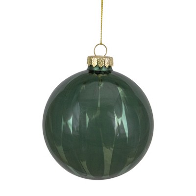Northlight 4" Shiny Painted Shades of Green Glass Christmas Ball Ornament