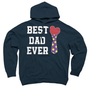 Adult Design By Humans Best Dad Ever Heart Tie By sukhendu12 Pullover Hoodie - 1 of 2