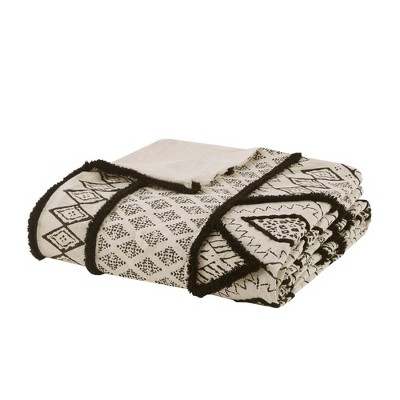 Natural Cotton and Flax King/Cal King Duvet Cover Set with Textured Trim