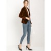 INSPIRE CHIC Women's Office Solid Shawl Collar Jetted Pockets One Button Velvet Blazer - 4 of 4