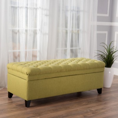Storage Ottoman,Storage Ottoman Bench For Bedroom,Fabric End Of Bed Storage Bench, Button Tufted Footstool For Living Room Bedroom-Cuddlewood