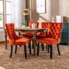 CAVINAS Modern High Back Tufted Solid Wood Dining Chair, Velvet Upholstered Seating for Dining with Nailhead Trim (set of 2) - 2 of 4