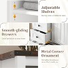 Farmhouse 5 Drawer Dresser for Bedroom, 48" Tall Wood Dresser Chest of Drawer with Sliding Barn Door, Adjustable Shelf, Storage Organizer, White - 4 of 4