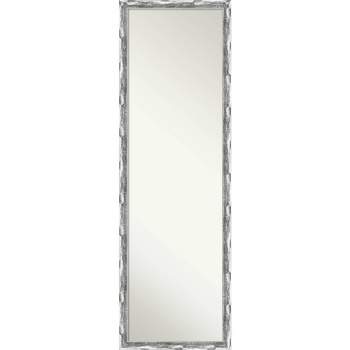 Scratched Wave Chrome Framed Full Length On the Door Mirror - Amanti Art