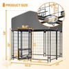 Angel Sar Outdoor Dog Kennel, 4.23'x3.83'x4.83' Heavy Duty Welded Wire Crate with Roof, All-Weather Pet Enclosure - 3 of 4