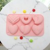 Unique Bargains Candy Moulds 6-Cavity Heart Shape Variations Candy Mould Hand Wash 6.93"x4.06"x0.98" 1 Pc - 2 of 4