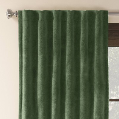 2pk 50"x63" Blackout Velvet Curtain Panels Green - Threshold™: Solid Woven, Machine Wash, OEKO-TEX Certified