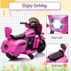 6V 4.5ah Kids Electric Motorcycle Toy for Age 3 , Single-Drive Ride On Bike wirh Battery, LED Front Light for Sandy Area Brick Board Glassland - 4 of 4
