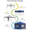 Garvee 10x10 Pop Up Canopy Tent Outdoor Canopy One-Person Set Up Heavy Duty Commercial Instant Tent Shelter, 3-Sidewall - 4 of 4