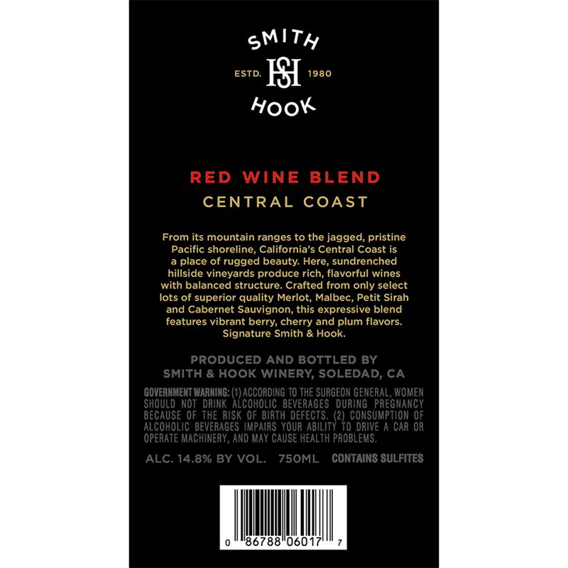 Smith &#38; Hook Proprietary Red Blend Wine - 750ml Bottle, 3 of 7