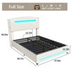 Lift Up Storage Bed Frame, Upholstered Platform Bed with Led Lights & Hydraulic Storage - 2 of 4