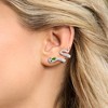 Ross-Simons 1.90 ct. t.w. White Topaz and .50 ct. t.w. Chrome Diopside Snake Ear Cuffs With .10 ct. t.w. Black Spinels in Sterling Silver - 3 of 4
